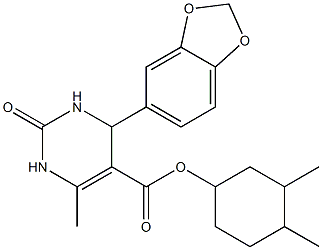 3,4-dimethylcyclohexyl 4-(1,3-benzodioxol-5-yl)-6-methyl-2-oxo-1,2,3,4-tetrahydro-5-pyrimidinecarboxylate Structure