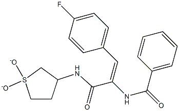 N-[1-{[(1,1-dioxidotetrahydro-3-thienyl)amino]carbonyl}-2-(4-fluorophenyl)vinyl]benzamide 구조식 이미지