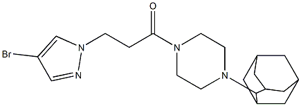 1-(2-adamantyl)-4-[3-(4-bromo-1H-pyrazol-1-yl)propanoyl]piperazine 구조식 이미지