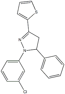 1-(3-chlorophenyl)-5-phenyl-3-(2-thienyl)-4,5-dihydro-1H-pyrazole 구조식 이미지