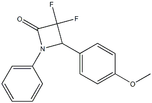 3,3-difluoro-4-(4-methoxyphenyl)-1-phenyl-2-azetidinone Structure