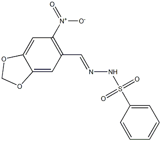 N'-({6-nitro-1,3-benzodioxol-5-yl}methylene)benzenesulfonohydrazide Structure