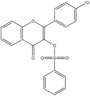 2-(4-chlorophenyl)-4-oxo-4H-chromen-3-yl benzenesulfonate 구조식 이미지