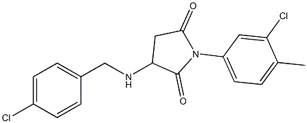 3-[(4-chlorobenzyl)amino]-1-(3-chloro-4-methylphenyl)pyrrolidine-2,5-dione Structure