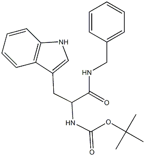 tert-butyl 2-(benzylamino)-1-(1H-indol-3-ylmethyl)-2-oxoethylcarbamate 구조식 이미지