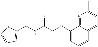 N-(2-furylmethyl)-2-[(2-methyl-8-quinolinyl)sulfanyl]acetamide 구조식 이미지