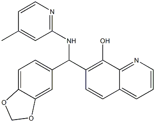 7-{1,3-benzodioxol-5-yl[(4-methyl-2-pyridinyl)amino]methyl}-8-quinolinol Structure
