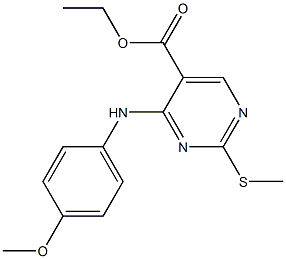 ethyl 4-{[4-(methyloxy)phenyl]amino}-2-(methylsulfanyl)pyrimidine-5-carboxylate Structure