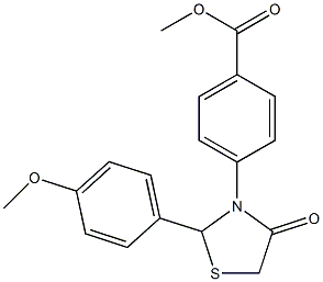 methyl 4-[2-(4-methoxyphenyl)-4-oxo-1,3-thiazolidin-3-yl]benzoate Structure