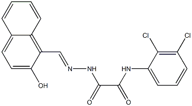 N-(2,3-dichlorophenyl)-2-{2-[(2-hydroxy-1-naphthyl)methylene]hydrazino}-2-oxoacetamide 구조식 이미지