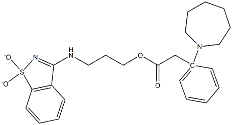 3-[(1,1-dioxido-1,2-benzisothiazol-3-yl)amino]propyl 1-azepanyl(phenyl)acetate Structure