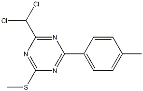 2-(dichloromethyl)-4-(4-methylphenyl)-6-(methylsulfanyl)-1,3,5-triazine 구조식 이미지