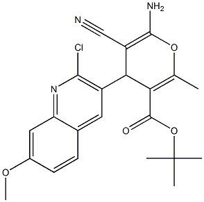 1,1-dimethylethyl 6-amino-4-[2-chloro-7-(methyloxy)quinolin-3-yl]-5-cyano-2-methyl-4H-pyran-3-carboxylate Structure