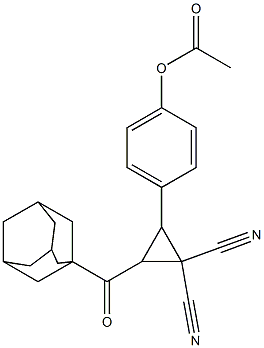 4-[3-(1-adamantylcarbonyl)-2,2-dicyanocyclopropyl]phenyl acetate Structure