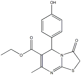 ethyl 5-(4-hydroxyphenyl)-7-methyl-3-oxo-2,3-dihydro-5H-[1,3]thiazolo[3,2-a]pyrimidine-6-carboxylate 구조식 이미지