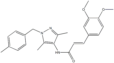 3-(3,4-dimethoxyphenyl)-N-[3,5-dimethyl-1-(4-methylbenzyl)-1H-pyrazol-4-yl]acrylamide Structure