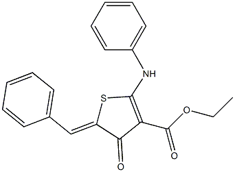 ethyl 2-anilino-5-benzylidene-4-oxo-4,5-dihydro-3-thiophenecarboxylate 구조식 이미지