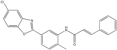 N-[5-(5-chloro-1,3-benzoxazol-2-yl)-2-methylphenyl]-3-phenylacrylamide 구조식 이미지