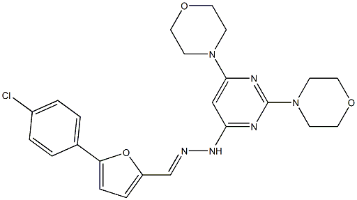 5-(4-chlorophenyl)furan-2-carbaldehyde (2,6-dimorpholin-4-ylpyrimidin-4-yl)hydrazone Structure