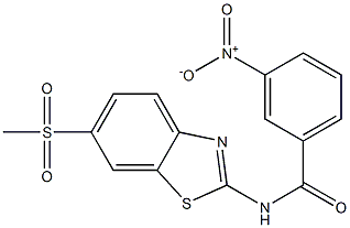 3-nitro-N-[6-(methylsulfonyl)-1,3-benzothiazol-2-yl]benzamide 구조식 이미지