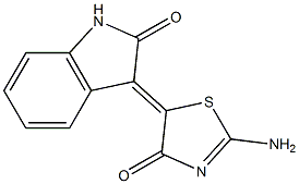 3-(2-amino-4-oxo-1,3-thiazol-5(4H)-ylidene)-1,3-dihydro-2H-indol-2-one 구조식 이미지