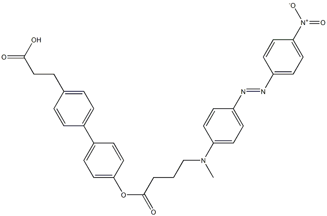 3-[4'-({4-[4-({4-nitrophenyl}diazenyl)(methyl)anilino]butanoyl}oxy)[1,1'-biphenyl]-4-yl]propanoic acid Structure