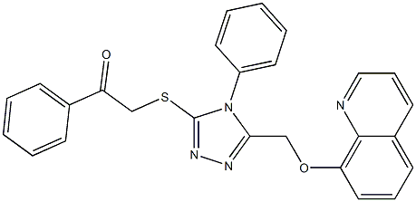 1-phenyl-2-({4-phenyl-5-[(8-quinolinyloxy)methyl]-4H-1,2,4-triazol-3-yl}sulfanyl)ethanone 구조식 이미지