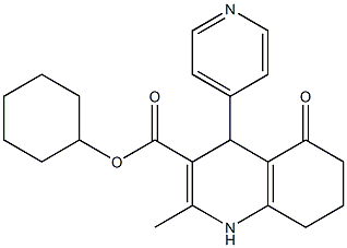 cyclohexyl 2-methyl-5-oxo-4-(4-pyridinyl)-1,4,5,6,7,8-hexahydro-3-quinolinecarboxylate 구조식 이미지