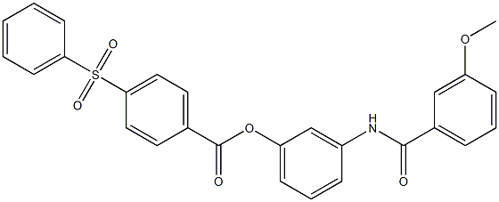 3-[(3-methoxybenzoyl)amino]phenyl 4-(phenylsulfonyl)benzoate 구조식 이미지