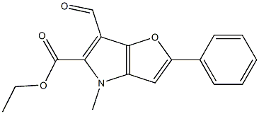 ethyl 6-formyl-4-methyl-2-phenyl-4H-furo[3,2-b]pyrrole-5-carboxylate Structure