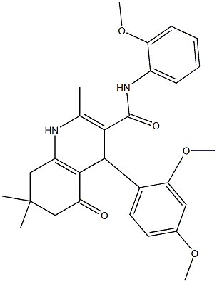 4-(2,4-dimethoxyphenyl)-N-(2-methoxyphenyl)-2,7,7-trimethyl-5-oxo-1,4,5,6,7,8-hexahydro-3-quinolinecarboxamide Structure