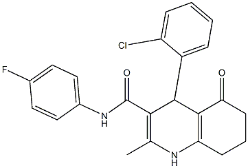 4-(2-chlorophenyl)-N-(4-fluorophenyl)-2-methyl-5-oxo-1,4,5,6,7,8-hexahydro-3-quinolinecarboxamide Structure