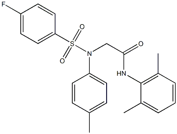 N-(2,6-dimethylphenyl)-2-{[(4-fluorophenyl)sulfonyl]-4-methylanilino}acetamide 구조식 이미지