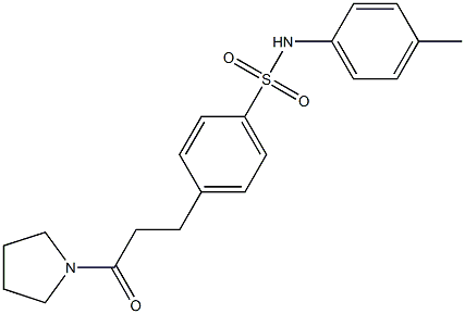 N-(4-methylphenyl)-4-[3-oxo-3-(1-pyrrolidinyl)propyl]benzenesulfonamide 구조식 이미지