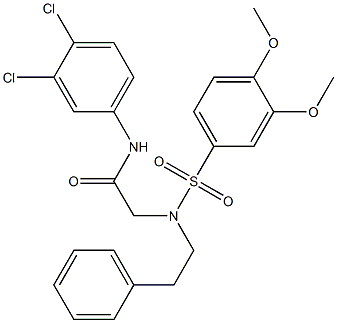 N-(3,4-dichlorophenyl)-2-[[(3,4-dimethoxyphenyl)sulfonyl](2-phenylethyl)amino]acetamide 구조식 이미지