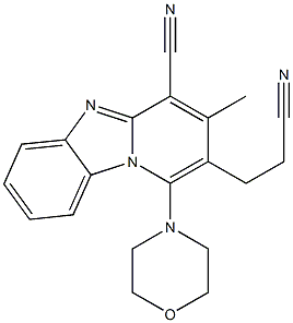 2-(2-cyanoethyl)-3-methyl-1-(4-morpholinyl)pyrido[1,2-a]benzimidazole-4-carbonitrile Structure