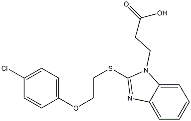 3-(2-{[2-(4-chlorophenoxy)ethyl]sulfanyl}-1H-benzimidazol-1-yl)propanoic acid Structure