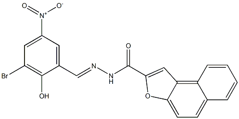 N'-{3-bromo-2-hydroxy-5-nitrobenzylidene}naphtho[2,1-b]furan-2-carbohydrazide 구조식 이미지
