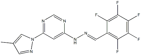 2,3,4,5,6-pentafluorobenzaldehyde [6-(4-methyl-1H-pyrazol-1-yl)-4-pyrimidinyl]hydrazone 구조식 이미지