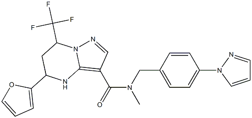 5-(2-furyl)-N-methyl-N-[4-(1H-pyrazol-1-yl)benzyl]-7-(trifluoromethyl)-4,5,6,7-tetrahydropyrazolo[1,5-a]pyrimidine-3-carboxamide Structure