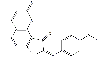 8-[4-(dimethylamino)benzylidene]-4-methyl-2H-furo[2,3-h]chromene-2,9(8H)-dione Structure