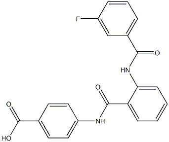 4-({2-[(3-fluorobenzoyl)amino]benzoyl}amino)benzoic acid Structure