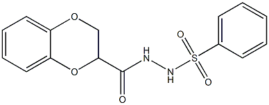 N'-(2,3-dihydro-1,4-benzodioxin-2-ylcarbonyl)benzenesulfonohydrazide 구조식 이미지