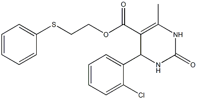 2-(phenylsulfanyl)ethyl 4-(2-chlorophenyl)-6-methyl-2-oxo-1,2,3,4-tetrahydropyrimidine-5-carboxylate 구조식 이미지