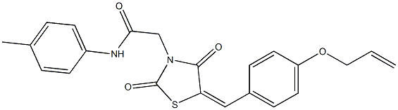 2-{5-[4-(allyloxy)benzylidene]-2,4-dioxo-1,3-thiazolidin-3-yl}-N-(4-methylphenyl)acetamide Structure