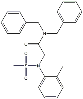 N,N-dibenzyl-2-[2-methyl(methylsulfonyl)anilino]acetamide 구조식 이미지