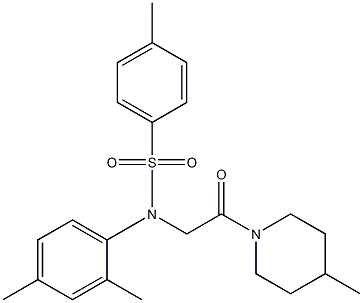 N-(2,4-dimethylphenyl)-4-methyl-N-[2-(4-methylpiperidin-1-yl)-2-oxoethyl]benzenesulfonamide 구조식 이미지