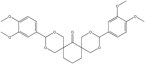 3,11-bis(3,4-dimethoxyphenyl)-2,4,10,12-tetraoxadispiro[5.1.5.3]hexadecan-7-one 구조식 이미지