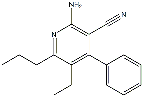 2-amino-5-ethyl-4-phenyl-6-propylnicotinonitrile Structure