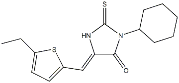 3-cyclohexyl-5-[(5-ethyl-2-thienyl)methylene]-2-thioxo-4-imidazolidinone Structure